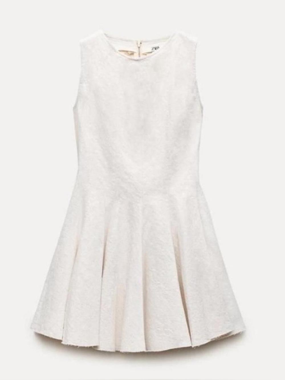 Zara White denim Sleeveless Fit-and-Flare Dress